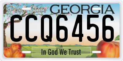 GA license plate CCQ6456