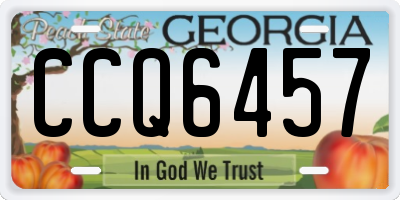 GA license plate CCQ6457