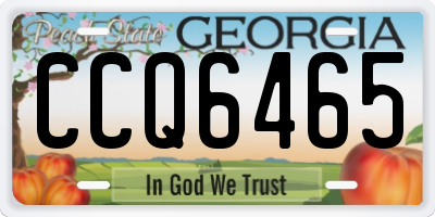 GA license plate CCQ6465