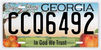 GA license plate CCQ6492