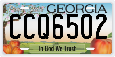 GA license plate CCQ6502