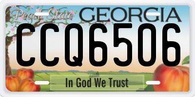GA license plate CCQ6506