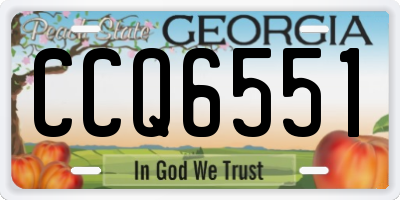GA license plate CCQ6551