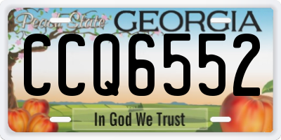 GA license plate CCQ6552