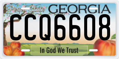 GA license plate CCQ6608