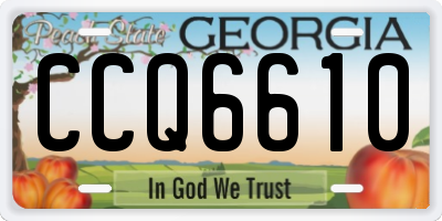 GA license plate CCQ6610
