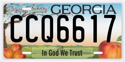 GA license plate CCQ6617