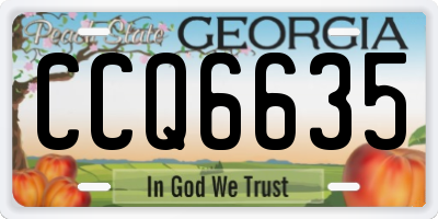 GA license plate CCQ6635