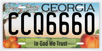 GA license plate CCQ6660