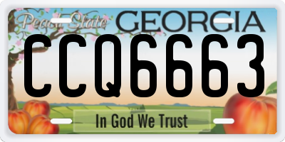 GA license plate CCQ6663