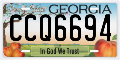 GA license plate CCQ6694