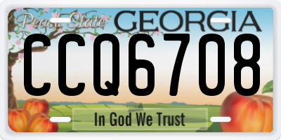 GA license plate CCQ6708