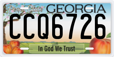 GA license plate CCQ6726