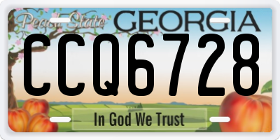 GA license plate CCQ6728