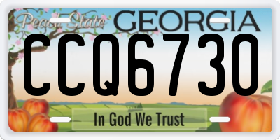 GA license plate CCQ6730