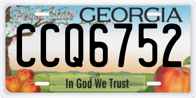 GA license plate CCQ6752