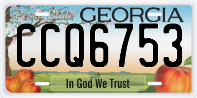 GA license plate CCQ6753