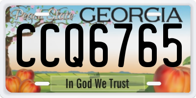 GA license plate CCQ6765