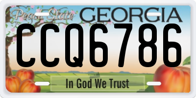 GA license plate CCQ6786