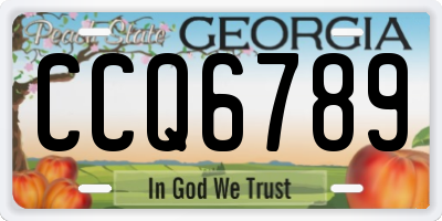 GA license plate CCQ6789