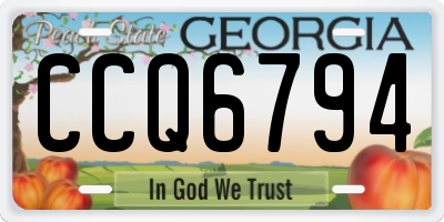 GA license plate CCQ6794