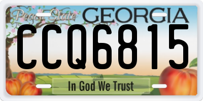 GA license plate CCQ6815