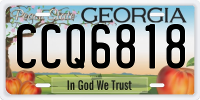 GA license plate CCQ6818