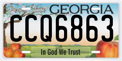 GA license plate CCQ6863