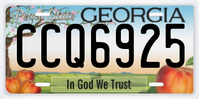 GA license plate CCQ6925