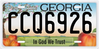 GA license plate CCQ6926