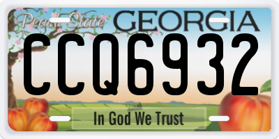 GA license plate CCQ6932