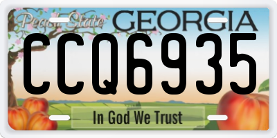 GA license plate CCQ6935