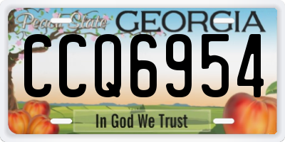 GA license plate CCQ6954