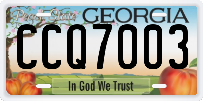 GA license plate CCQ7003