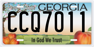 GA license plate CCQ7011