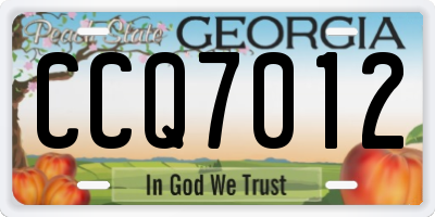 GA license plate CCQ7012