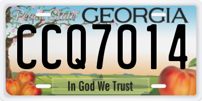 GA license plate CCQ7014