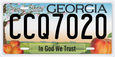 GA license plate CCQ7020