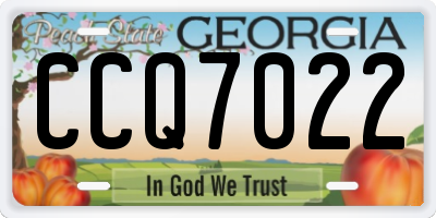 GA license plate CCQ7022