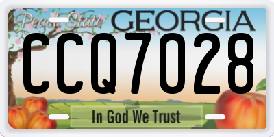 GA license plate CCQ7028