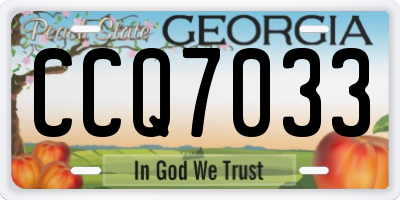 GA license plate CCQ7033