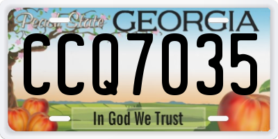GA license plate CCQ7035