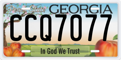 GA license plate CCQ7077