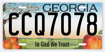 GA license plate CCQ7078