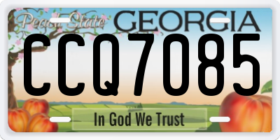 GA license plate CCQ7085