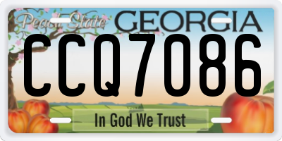 GA license plate CCQ7086