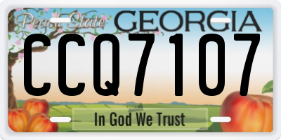 GA license plate CCQ7107