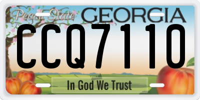 GA license plate CCQ7110
