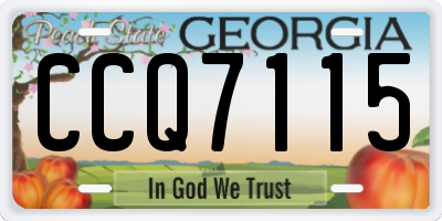GA license plate CCQ7115