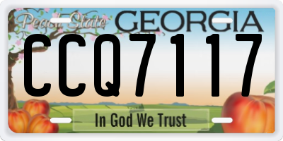 GA license plate CCQ7117